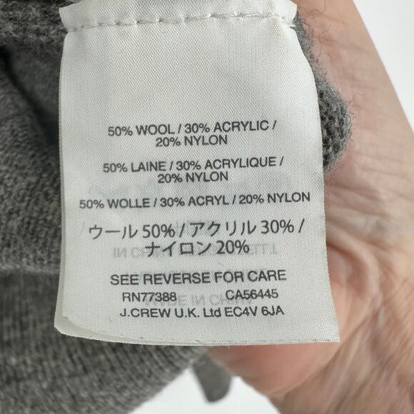 J.Crew XS Gray Wool Blend Sweater Ruffle Sleeve Pullover Feminine Maximalist - Picture 5 of 6